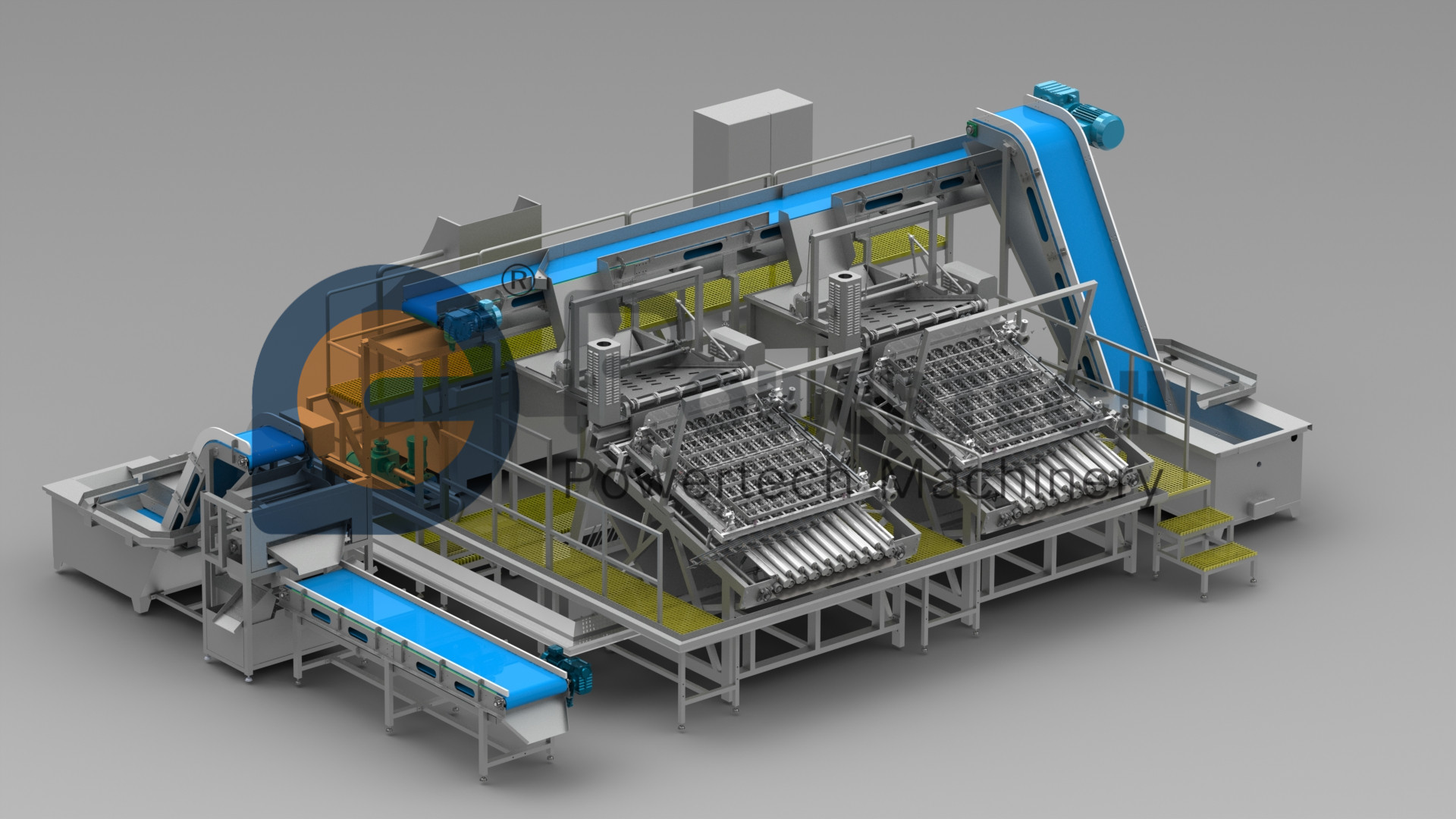 Product description about High Capacity High Efficient Automatic Shrimp Peeling Production Line